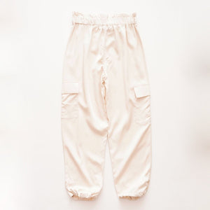 DKNY ダナキャランニューヨーク ライトベージュ イージーカーゴパンツ LIGHT BEIGE EASY CARGO PANTS WOMEN