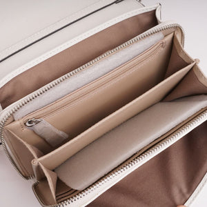 KARL LAGERFELD PARIS カールラガーフェルド ホワイト レザー ショルダーバッグ WHITE LEATHER SHOULDER BAG
