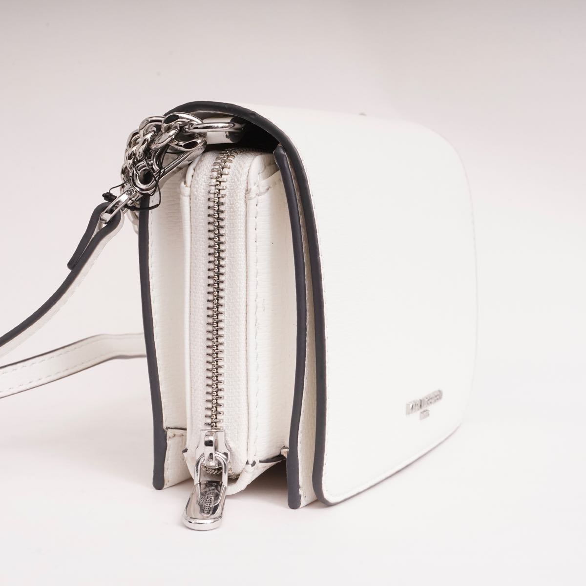 KARL LAGERFELD PARIS カールラガーフェルド ホワイト レザー ショルダーバッグ WHITE LEATHER SHOULDER BAG