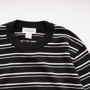 CK カルバンクラインジーンズ ブラック×ホワイト ボーダーセーター コットンニット CALVIN KLEIN JEANS BLACK WHITE BORDER SWEATER KNIT WOMENS
