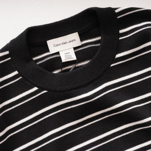 CK カルバンクラインジーンズ ブラック×ホワイト ボーダーセーター コットンニット CALVIN KLEIN JEANS BLACK WHITE BORDER SWEATER KNIT WOMENS