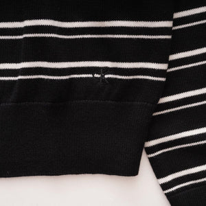 CK カルバンクラインジーンズ ブラック×ホワイト ボーダーセーター コットンニット CALVIN KLEIN JEANS BLACK WHITE BORDER SWEATER KNIT WOMENS