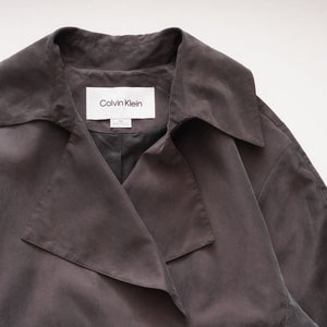 CK カルバンクライン チャコールグレー ショートトレンチ ジャケット CALVIN KLEIN CHARCOAL GRAY SHORT TRENCH JACKET WOMENS