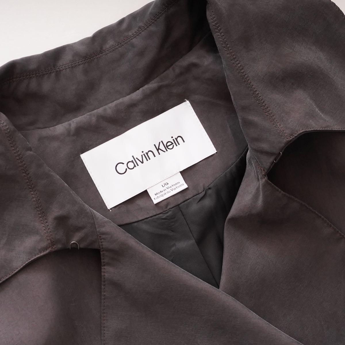 CK カルバンクライン チャコールグレー ショートトレンチ ジャケット CALVIN KLEIN CHARCOAL GRAY SHORT TRENCH JACKET WOMENS