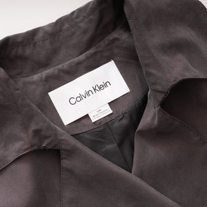 CK カルバンクライン チャコールグレー ショートトレンチ ジャケット CALVIN KLEIN CHARCOAL GRAY SHORT TRENCH JACKET WOMENS