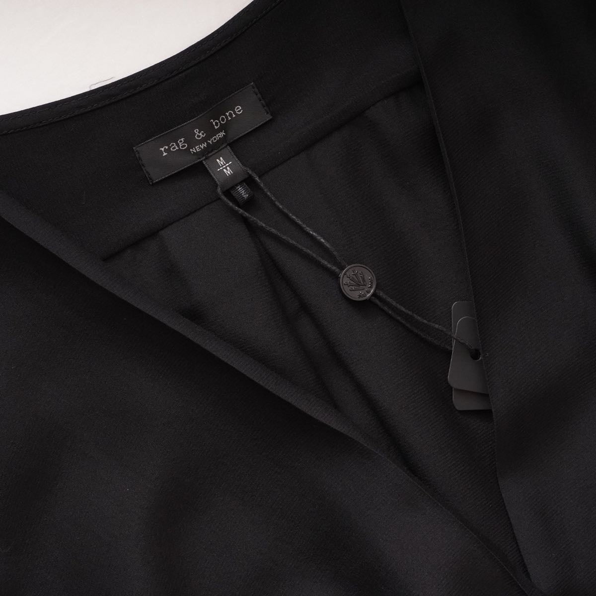 ラグアンドボーンニューヨーク ブラック シルク カシュクール ブラウス RAG&BONE NEWYORK BLACK SILK BLOUSE WOMEN