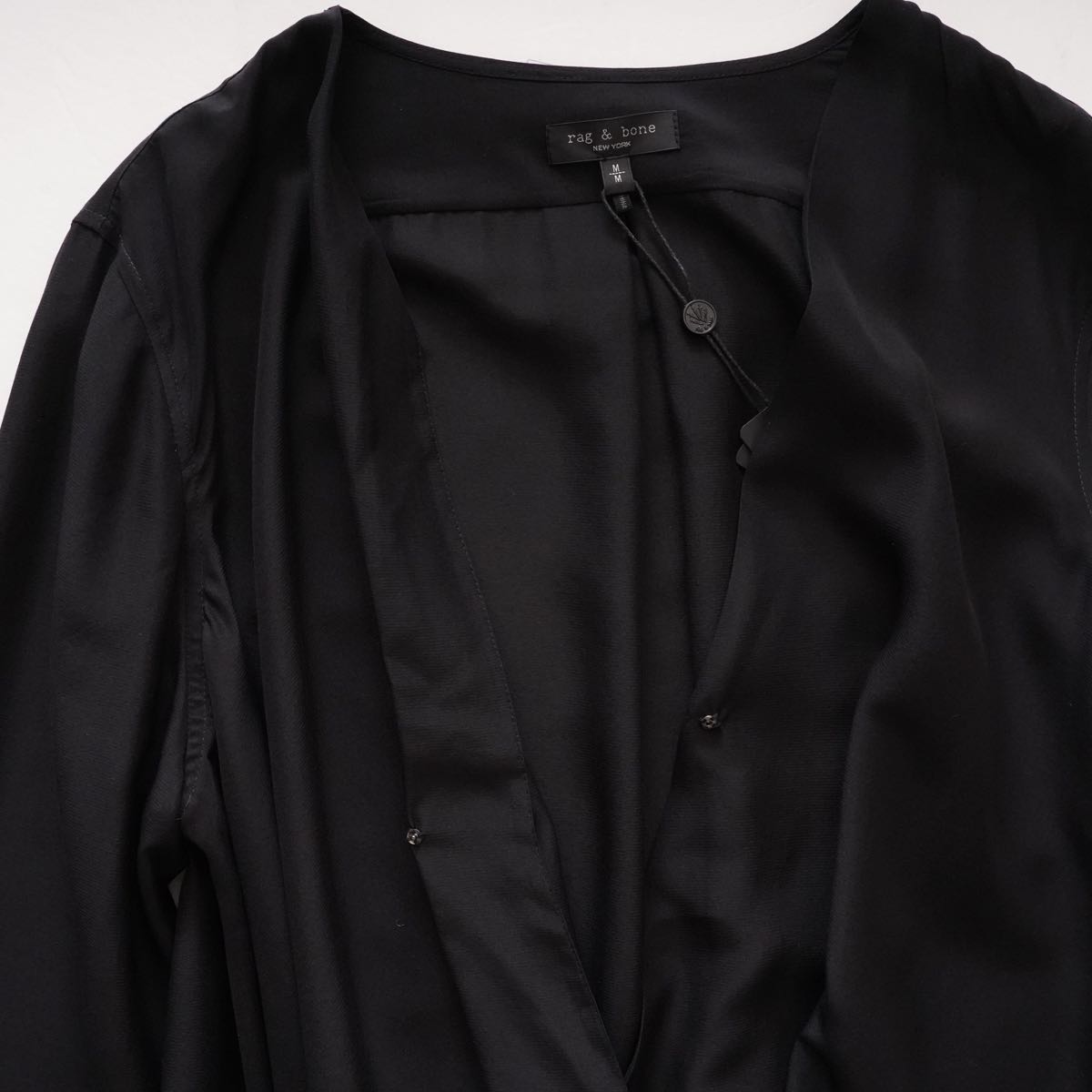 ラグアンドボーンニューヨーク ブラック シルク カシュクール ブラウス RAG&BONE NEWYORK BLACK SILK BLOUSE WOMEN