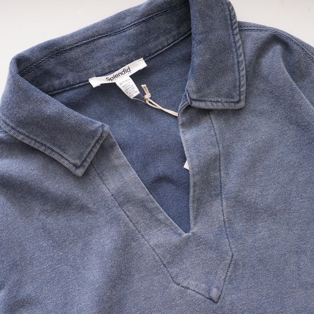 スプレンディッド インディゴ スキッパー ロングスリーブポロ SPLENDID INDIGO LONG-SLEEVE POLO WOMENS