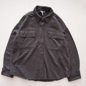 DKNY JEANS ダナキャランニューヨークジーンズ チャコールグレー スウェット シャツジャケット CHARCOAL-GRAY SWEAT SHIRT JACKET WOMEN
