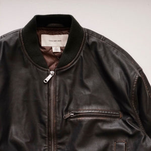 CK カルバンクラインジーンズ ダークブラウン レザー風ブルゾン ボンバージャケット CALVIN KLEIN JEANS DARK BROWN BOMBER JACKET WOMENS