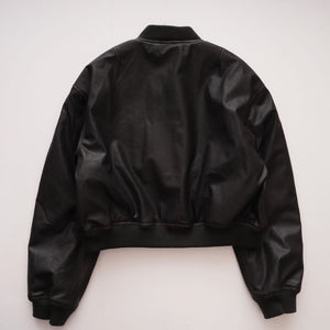 CK カルバンクラインジーンズ ダークブラウン レザー風ブルゾン ボンバージャケット CALVIN KLEIN JEANS DARK BROWN BOMBER JACKET WOMENS
