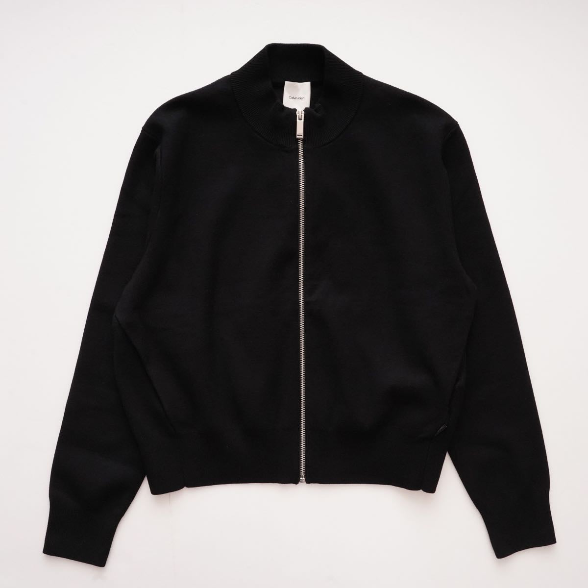 CK カルバンクライン ブラック ジップカーディガン CALVIN KLEIN BLACK ZIP CARDIGAN WOMENS