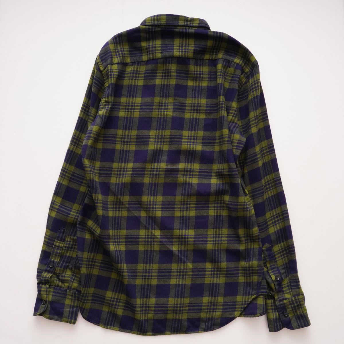 BEVILACQUA ベヴィラクア イタリア製 コットン グリーン×ネイビー チェックプルオーバー ネルシャツ GREEN×NAVY COTTON CHECK FLANNEL SHIRT WOMEN
