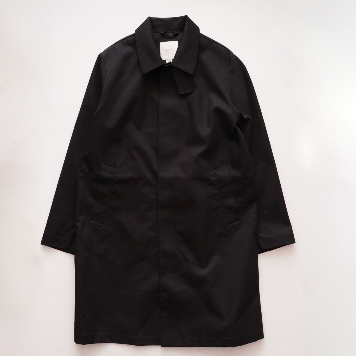 CK カルバンクライン ブラック バルマカーンコート 比翼ステンカラーコート CALVIN KLEIN BLACK LONG COAT MENS