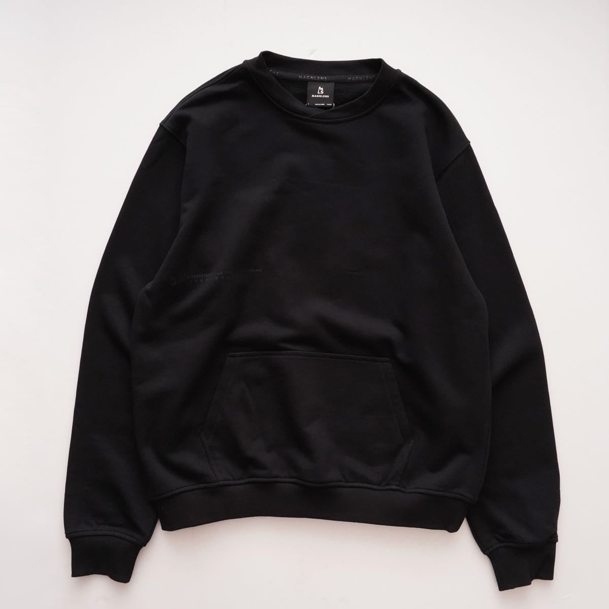 MAGNLENS マグレンズ ブラック ポケット付き ブラックプリントスウェット BLACK POCKET BLACK PRINT SWEAT SHIRT MEN
