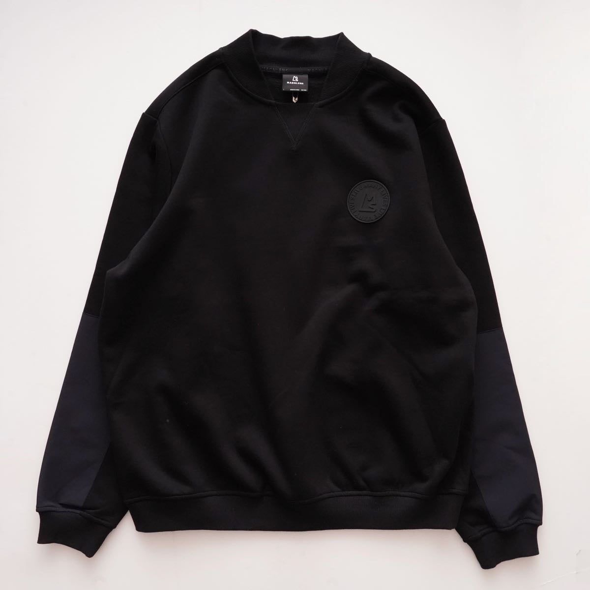 MAGNLENS マグレンズ ブラック 胸ワッペン付き 前V ガゼット スウェット BLACK GUSSET SWEAT SHIRT MEN