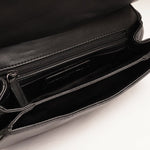 画像をギャラリービューアに読み込む, KARL LAGERFELD PARIS カールラガーフェルド ブラック レザー キルティング ショルダー バッグ BLACK LEATHER QUILTED SHOULDER BAG
