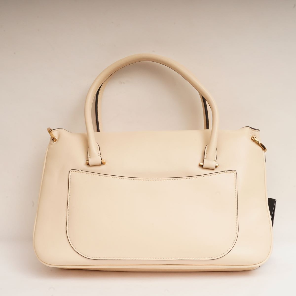 KARL LAGERFELD PARIS カールラガーフェルド L クリーム レザー ハンドバッグ＆ショルダーバッグ CREAM LEATHER HAND BAG & SHOULDER BAG ラージ