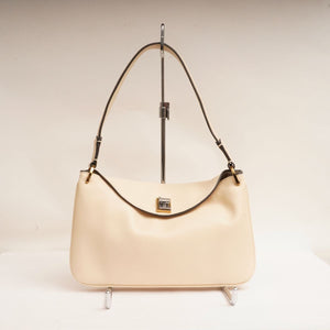 KARL LAGERFELD PARIS カールラガーフェルド M クリーム レザー ショルダーバッグ CREAM LEATHER SHOULDER BAG ミディアム