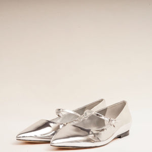 CK カルバンクライン シルバー ポインテッド ストラップパンプス CALVIN KLEIN SILVER POINTED PUMPS WOMENS
