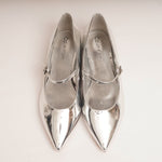 画像をギャラリービューアに読み込む, CK カルバンクライン シルバー ポインテッド ストラップパンプス CALVIN KLEIN SILVER POINTED PUMPS WOMENS
