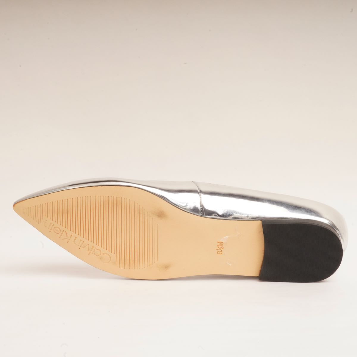 CK カルバンクライン シルバー ポインテッド ストラップパンプス CALVIN KLEIN SILVER POINTED PUMPS WOMENS