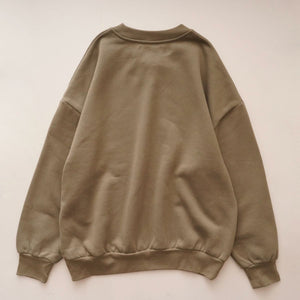 oak + fort オークアンドフォート カーキグレー スウェットシャツ  KHAKI GRAY SWEAT SHIRT MEN