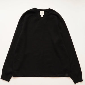 CK カルバンクライン ブラック クルーネックラグランニット CALVIN KLEIN BLACK RAGLAN CREW-NECK SWEATER MENS