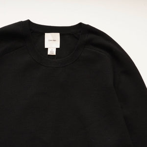CK カルバンクライン ブラック クルーネックラグランニット CALVIN KLEIN BLACK RAGLAN CREW-NECK SWEATER MENS