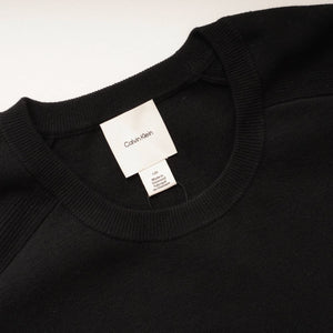 CK カルバンクライン ブラック クルーネックラグランニット CALVIN KLEIN BLACK RAGLAN CREW-NECK SWEATER MENS