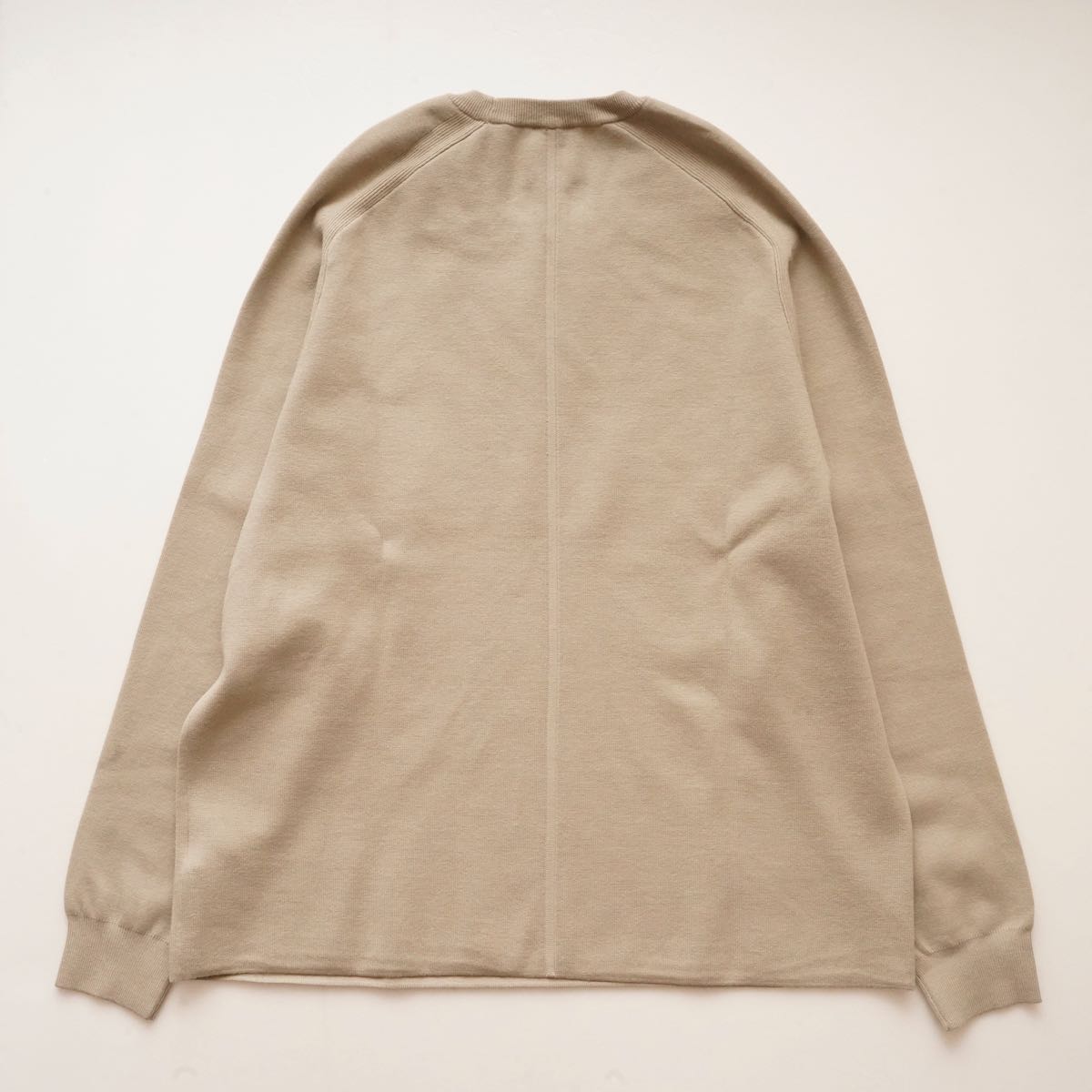 CK カルバンクライン カーキグレー クルーネックラグランニット CALVIN KLEIN KHAKI GRAY RAGLAN CREW-NECK SWEATER MENS