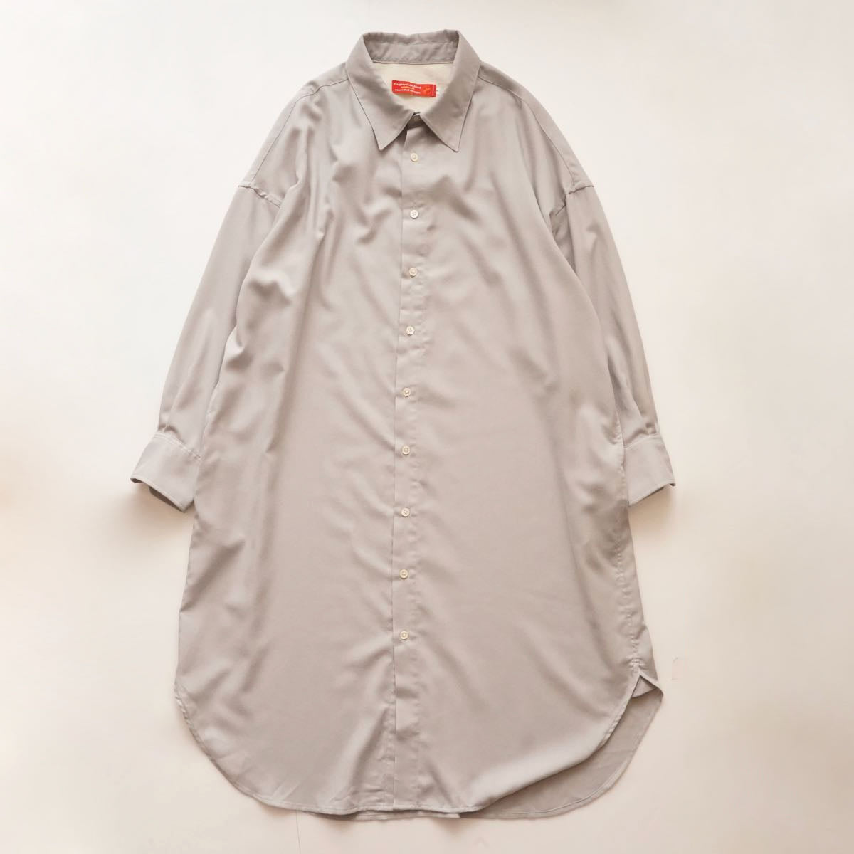 アドラーブル ウール混 ライトグレー シャツワンピース ロング ADOLUVLE ORIGINAL WOOL-MIX LIGHT-GRAY SHIRT-DRESS LONG DRESS