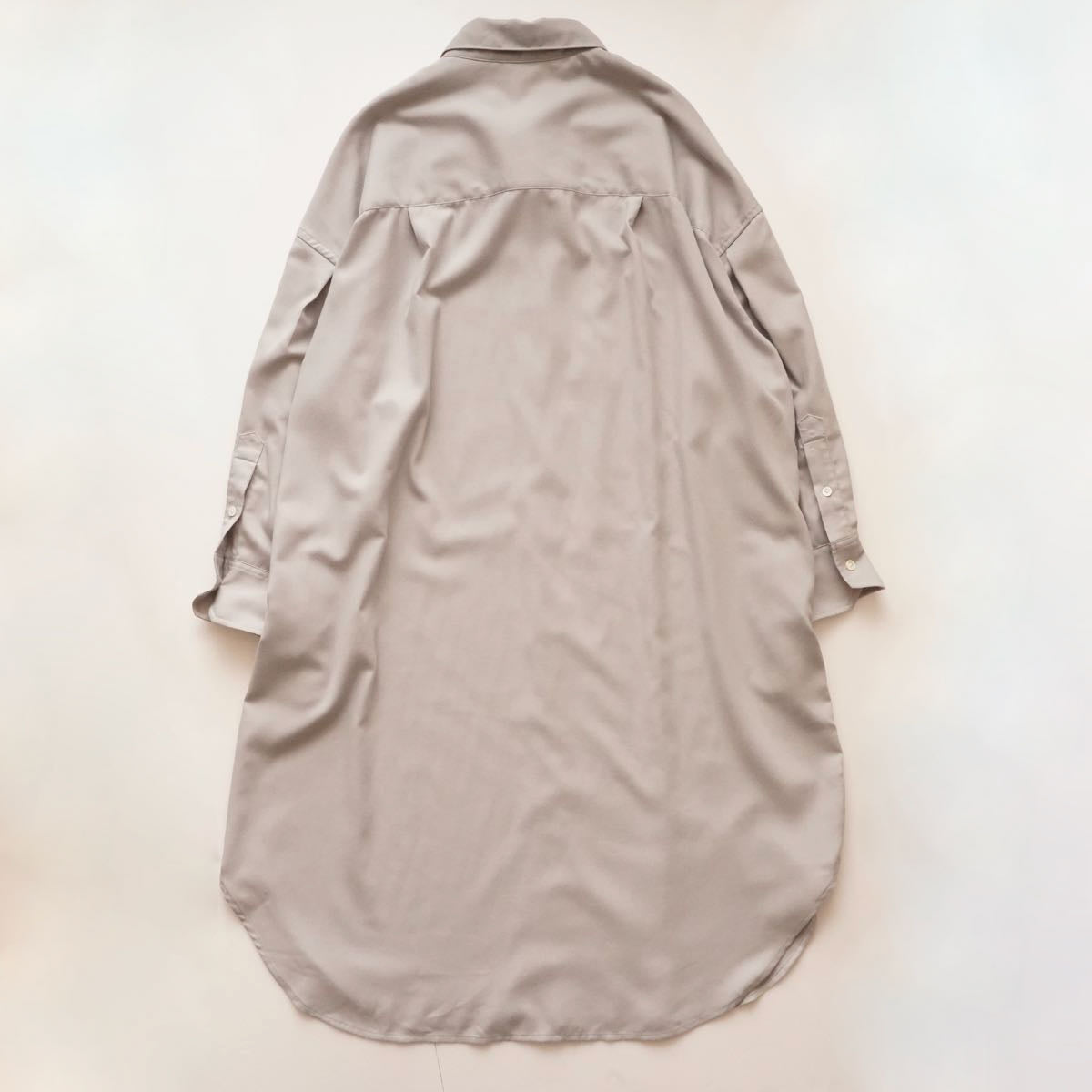 アドラーブル ウール混 ライトグレー シャツワンピース ロング ADOLUVLE ORIGINAL WOOL-MIX LIGHT-GRAY SHIRT-DRESS LONG DRESS