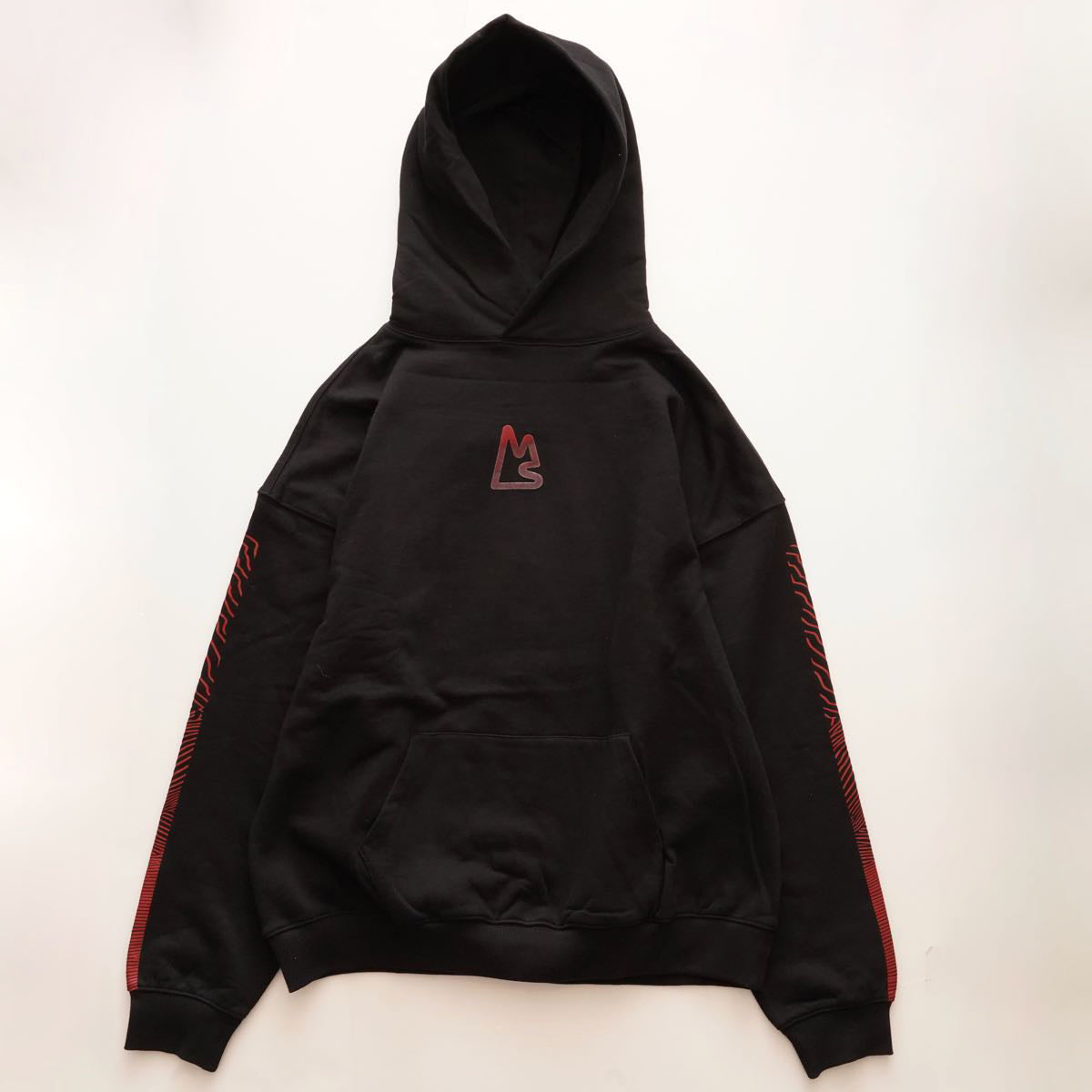 MAGNLENS マグレンズ ブラック レッド アバランチプリント フーディ BLACK HOODIE RED AVALANCHE PRINT LIVE MANY LIVES MENS
