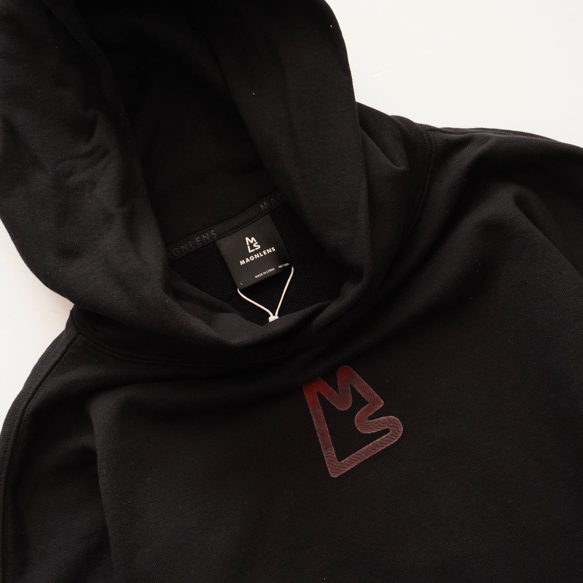 MAGNLENS マグレンズ ブラック レッド アバランチプリント フーディ BLACK HOODIE RED AVALANCHE PRINT LIVE MANY LIVES MENS