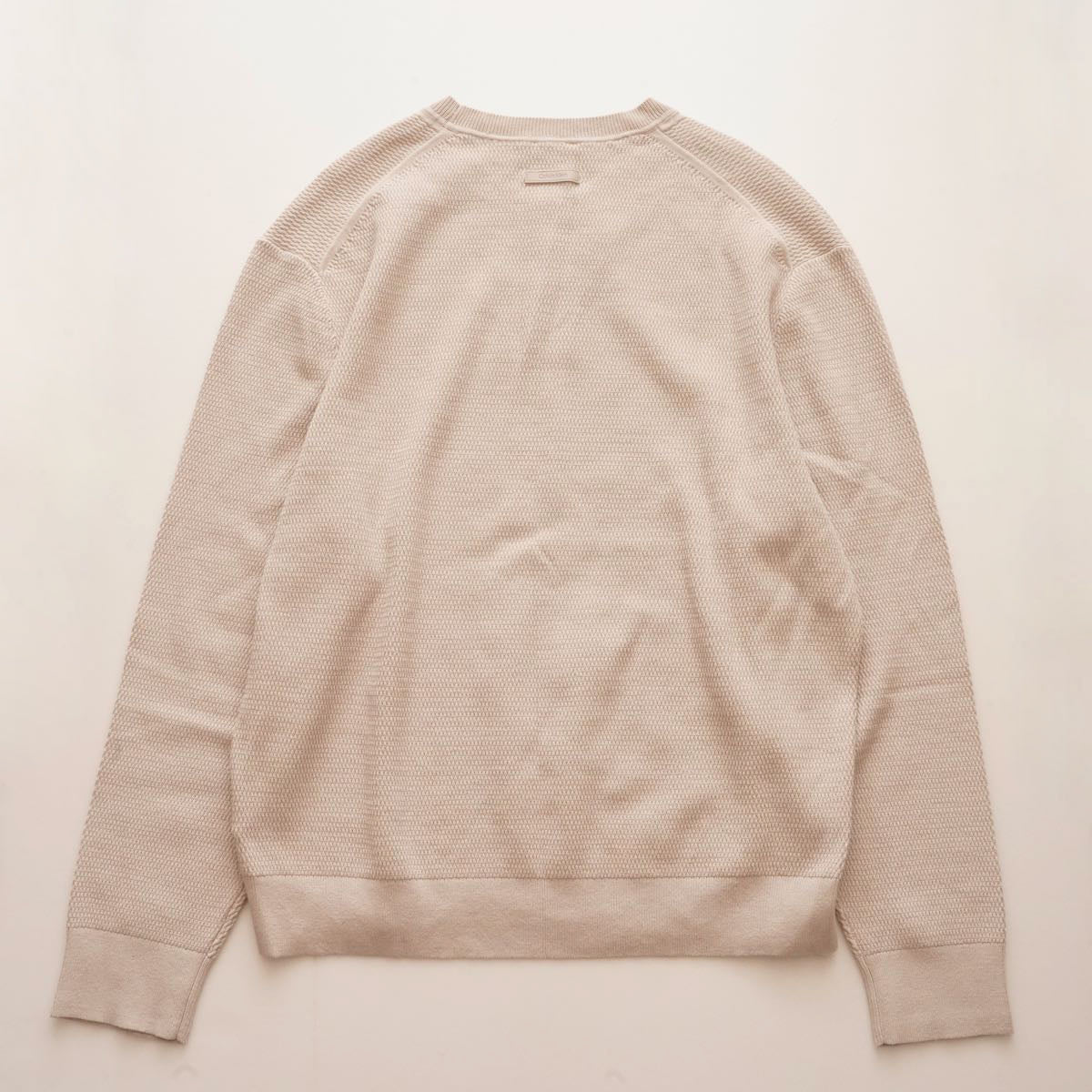 CK カルバンクライン ライトグレー クルーネック ワッフルニット CALVIN KLEIN LIGHT GRAY WAFFLE CREW-NECK SWEATER MENS