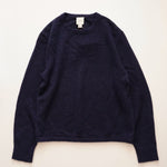 画像をギャラリービューアに読み込む, CK カルバンクライン ネイビーブルー アルパカ×ウール クルーネックニット CALVIN KLEIN NAVY BLUE ALPACA WOOL CREW-NECK SWEATER MENS
