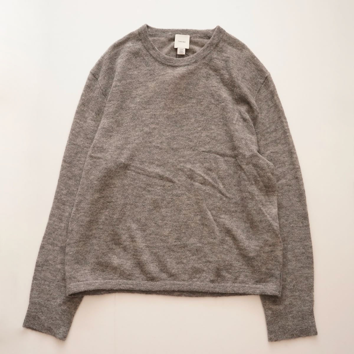 CK calvin klein カルバンクライン グレー アルパカウールクルーニット 