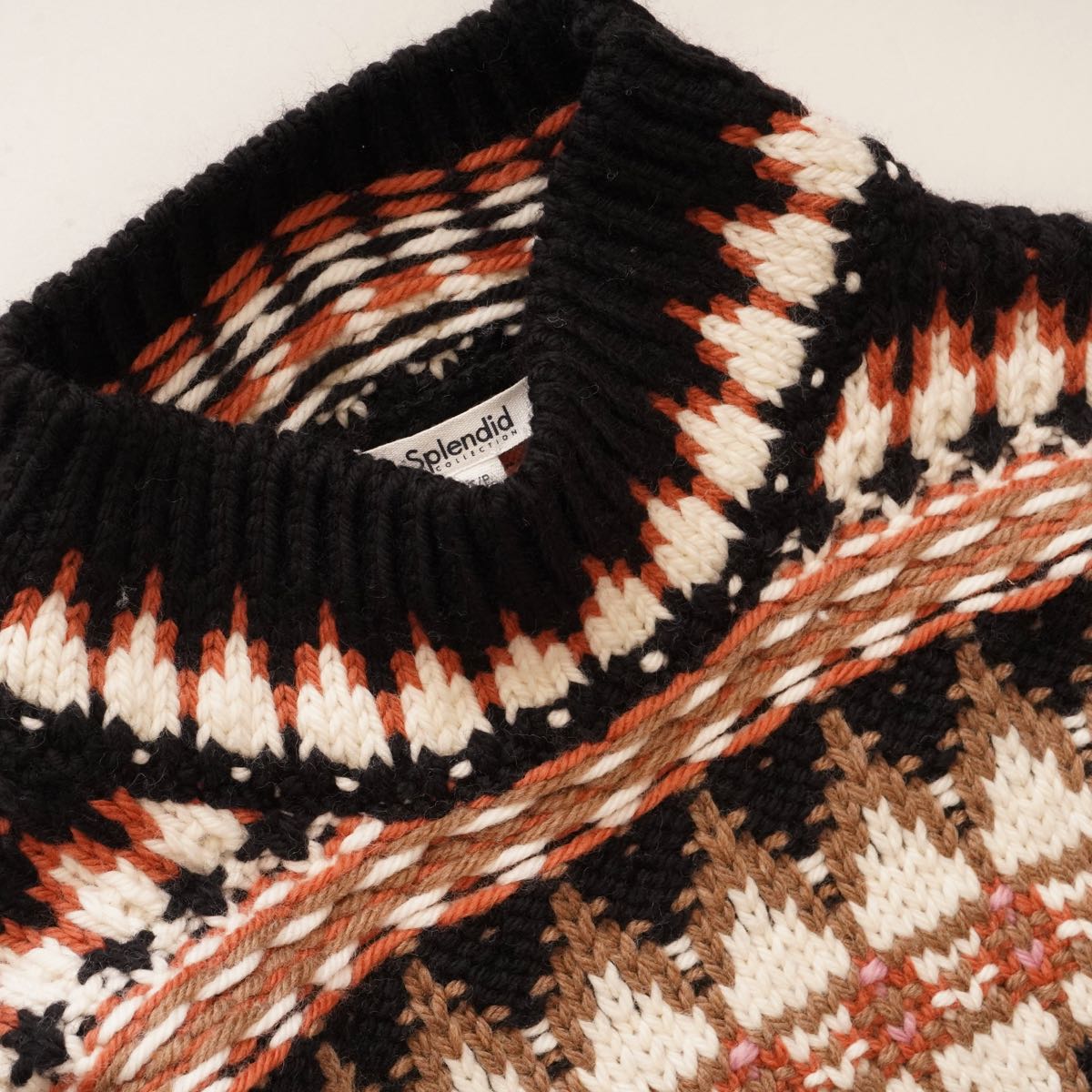 スプレンディッド フェアアイル柄 ハンドニット セーター SPLENDID FAIR ISLE HAND KNIT SWEATER WOMENS