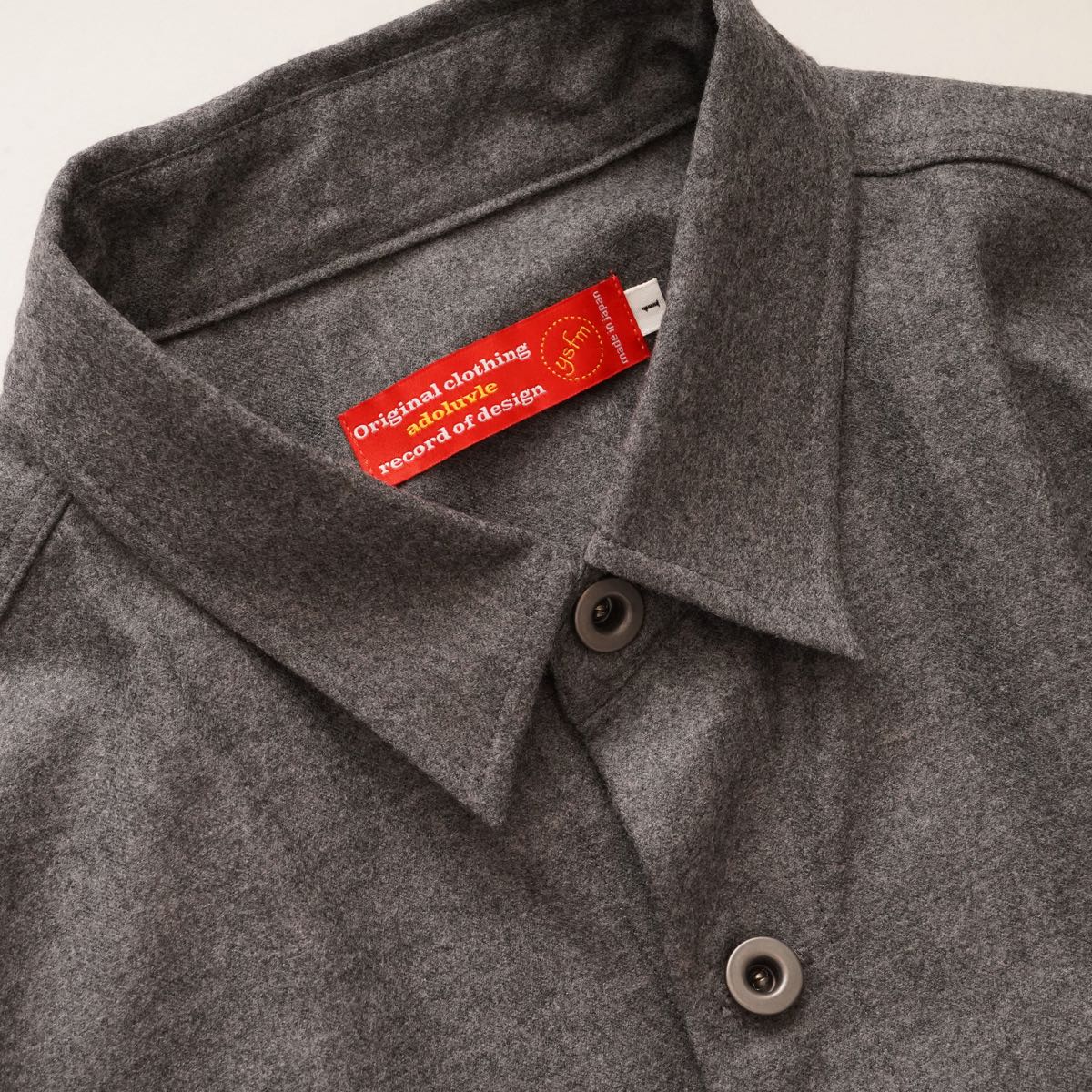 ADOLUVLE アドラーブル グレー イタリア製 ウール トラッカー ドーナツボタン ジャケット GRAY ITALIAN WOOL TRUCKER JACKET MENS