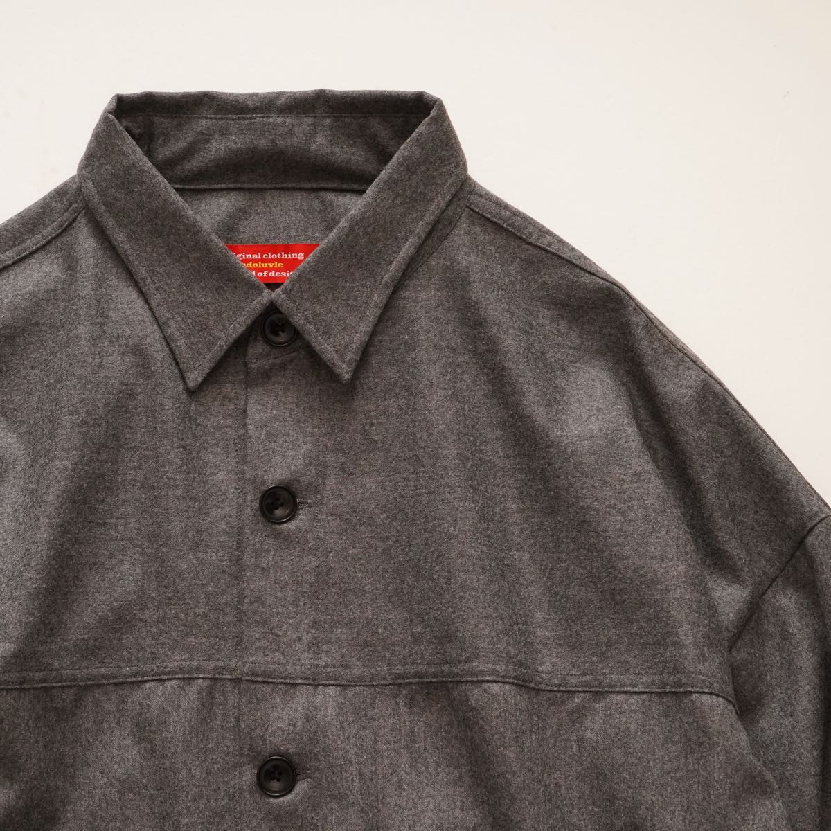 ADOLUVLE アドラーブル グレー イタリア製 ウール トラッカーブラック ナットボタン ジャケット GRAY ITALIAN WOOL TRUCKER JACKET MENS