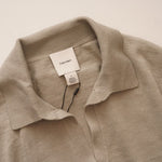 画像をギャラリービューアに読み込む, CK カルバンクライン グレー 長袖 スキッパーポロニット CALVIN KLEIN GRAY LONG-SLEEVE POLO SWEATER WOMENS
