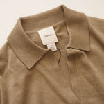 画像をギャラリービューアに読み込む, CK カルバンクライン カーキ 長袖 スキッパーポロニット CALVIN KLEIN KHAKI LONG-SLEEVE POLO SWEATER WOMENS
