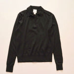 画像をギャラリービューアに読み込む, CK カルバンクライン ブラック 長袖 スキッパーポロニット CALVIN KLEIN BLACK LONG-SLEEVE POLO SWEATER WOMENS
