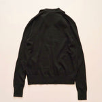 画像をギャラリービューアに読み込む, CK カルバンクライン ブラック 長袖 スキッパーポロニット CALVIN KLEIN BLACK LONG-SLEEVE POLO SWEATER WOMENS
