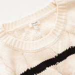 画像をギャラリービューアに読み込む, スプレンディッド  オフホワイト×ブラック ケーブルボーダーニット SPLENDID @CELLAJANEBLOG OFF BLACK STRIPED CABLE SWEATER WOMENS
