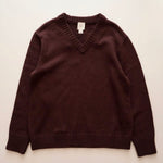 画像をギャラリービューアに読み込む, CK カルバンクライン ボルドーブラウン Vネック ウールニット セーター CALVIN KLEIN BORDEAUX-BROWN V-NECK WOOL SWEATER MENS
