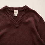 画像をギャラリービューアに読み込む, CK カルバンクライン ボルドーブラウン Vネック ウールニット セーター CALVIN KLEIN BORDEAUX-BROWN V-NECK WOOL SWEATER MENS
