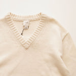 画像をギャラリービューアに読み込む, CK カルバンクライン オフホワイト Vネック ウールニット セーター CALVIN KLEIN OFF-WHITE V-NECK WOOL SWEATER MENS
