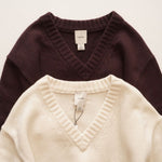 画像をギャラリービューアに読み込む, CK カルバンクライン ボルドーブラウン Vネック ウールニット セーター CALVIN KLEIN BORDEAUX-BROWN V-NECK WOOL SWEATER MENS
